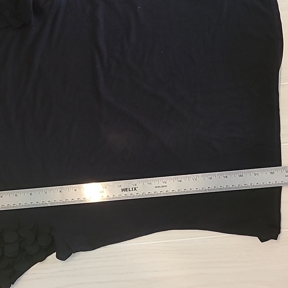 Ted Baker Size 3 Black Ruffle Heart Sleeve Top Shirt - Picture 11 of 11